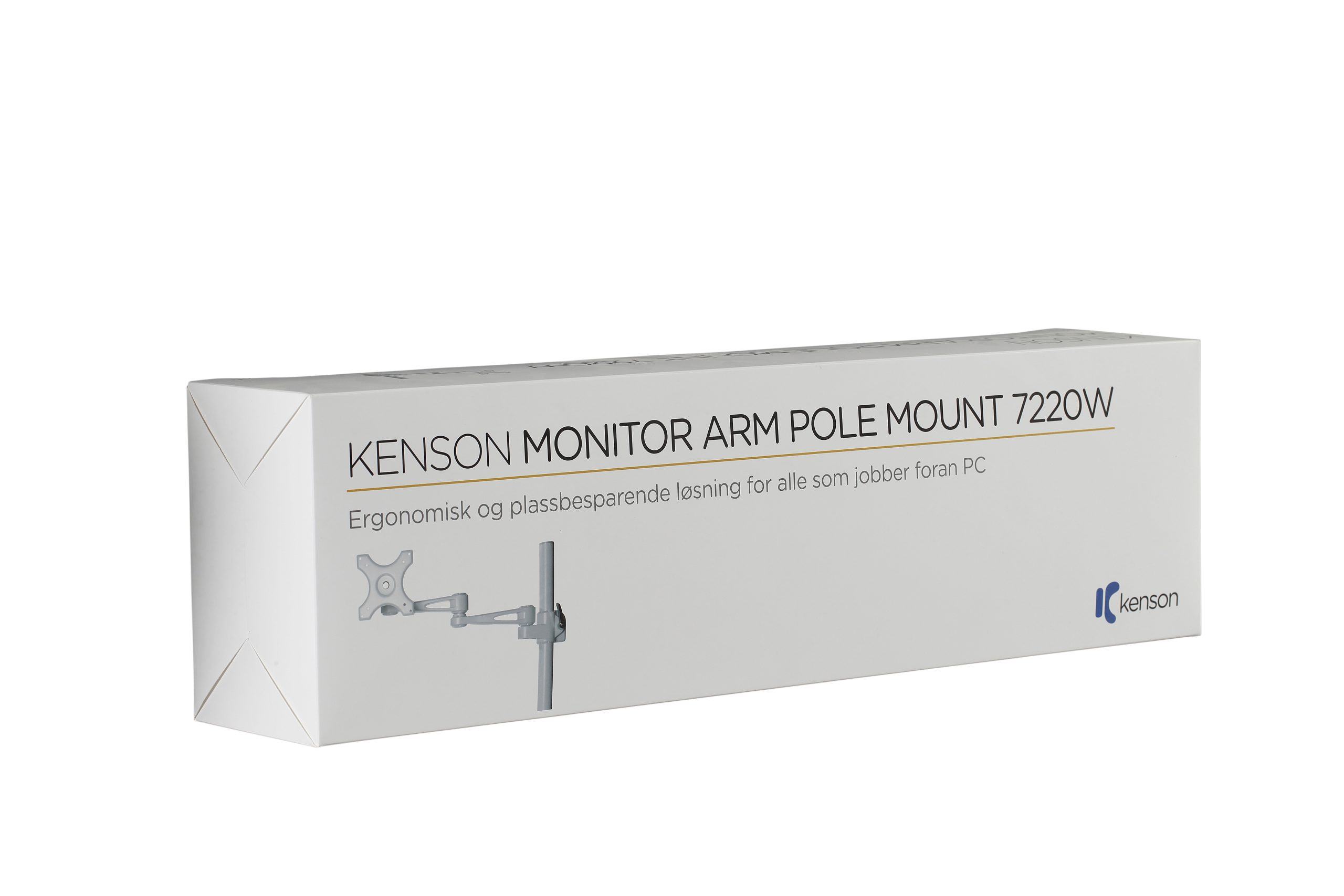 Kenson monitor arm pole mount 7220w white - Bilde 6