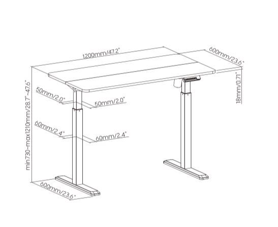 Kenson getupdesk elite electric adjustable desk, white - Bilde 6