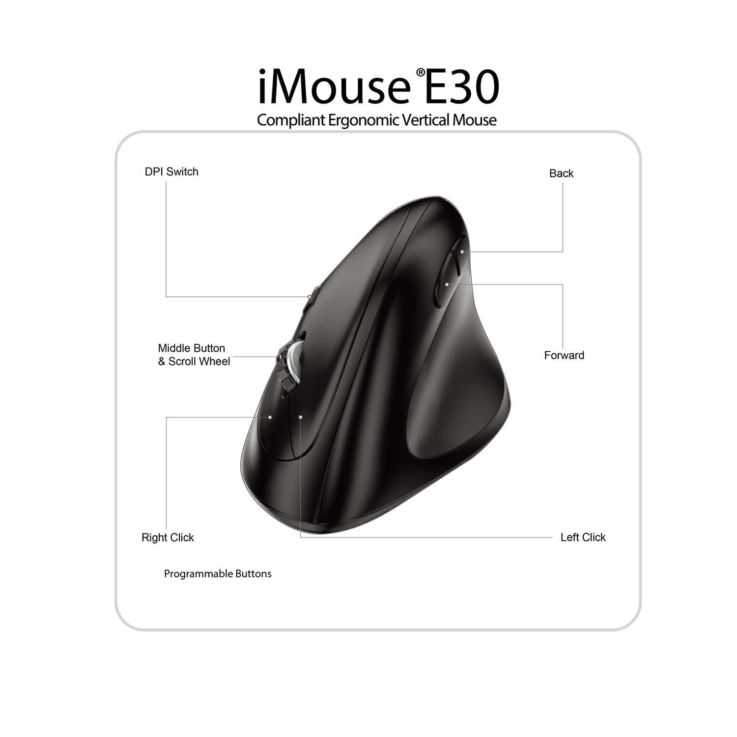 Kenson imouse e30 programmable vertical mouse right, wireless - Bilde 5
