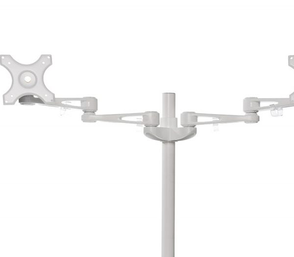 Kenson monitor arm twin pole 7260w white