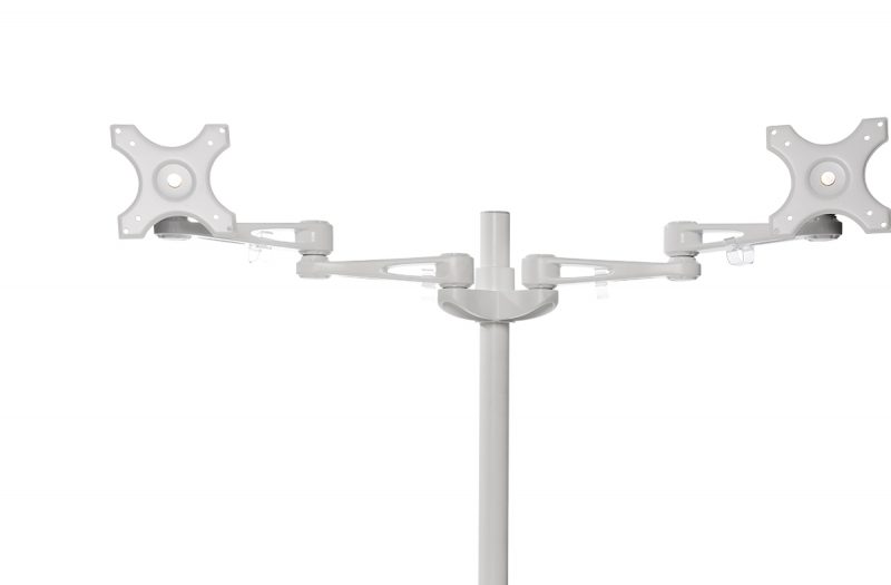 Kenson monitor arm twin pole 7260w white