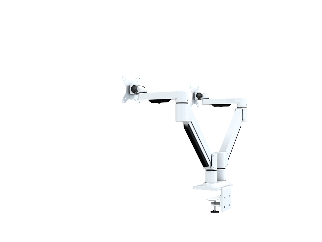 Kenson Dual monitorarm med gas spring, hvit - Bilde 3