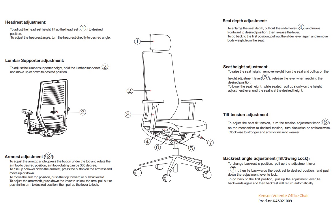 Kenson opus kontorstol - Bilde 12