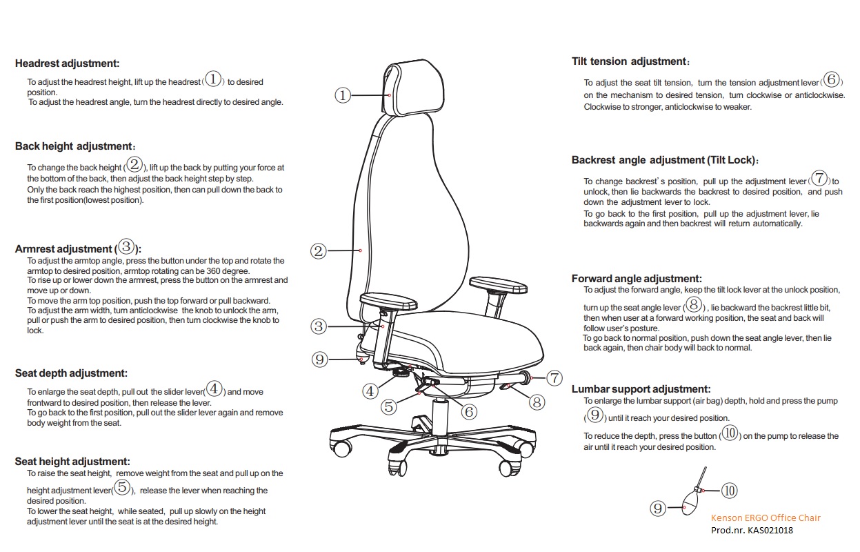 Kenson ergo kontorstol - Bilde 13