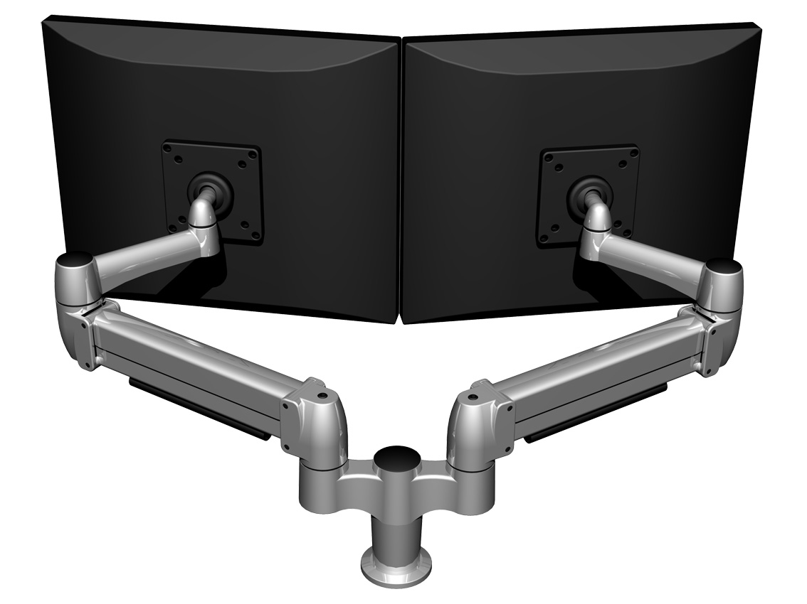 Adapt spacearm pro s2 dobbel m/klemme og gjennomg. feste, sølv - Bilde 2