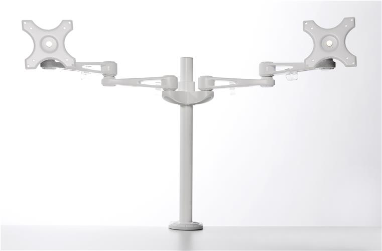 Kenson monitor arm twin pole 7260w white - Bilde 2