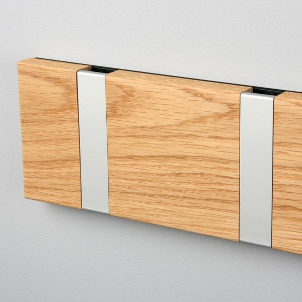 KNAX vannrett 6 knagg, grå knagger overflatsbe. oljet eik